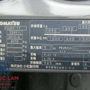 Xe Nâng Dầu 2.5 Tấn Fd25 17 (2)