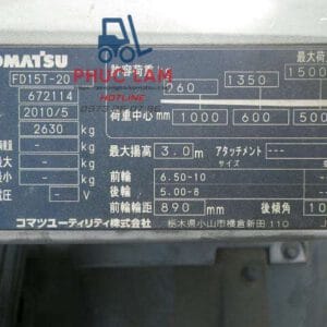 Xe Nâng Dầu Komatsu 1.5 Tấn 2010 (6)