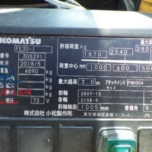 Xe Nâng Điện 3 Tấn Komatsu Fe30 1 2018 (4)
